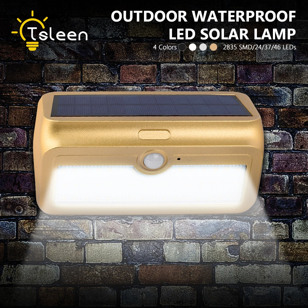 TSLEEN 24 37 46 LED Solar Power PIR Motion Sensor Wall Light Patio Lamp Super Bright 4 Color Waterproof Garden Street Fence Lamp
TSLEEN 24 37 46 LED Solar Power PIR Motion Sensor Wall Light Patio Lamp Super Bright 4 Color Waterproof Garden Street Fence Lamp