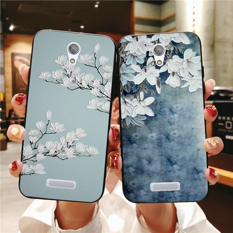 

Luxury Soft Silicone Case For Gionee S5.1 Fly IQ4516 3D Flower Relief Cloth Cover For Highscreen Tasty / Power Five (5) Pro