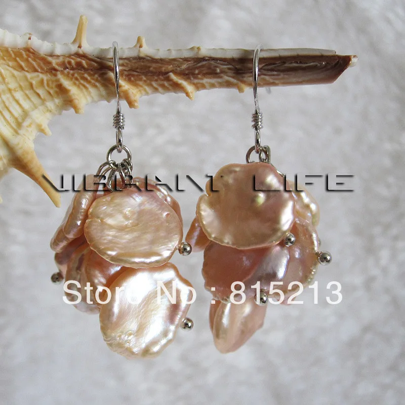 wb00165 Pearl Earrings 9*15mm Peach Pink Keshi Freshwater Pearl Dangle Earrings
wb00165 Pearl Earrings 9*15mm Peach Pink Keshi Freshwater Pearl Dangle Earrings