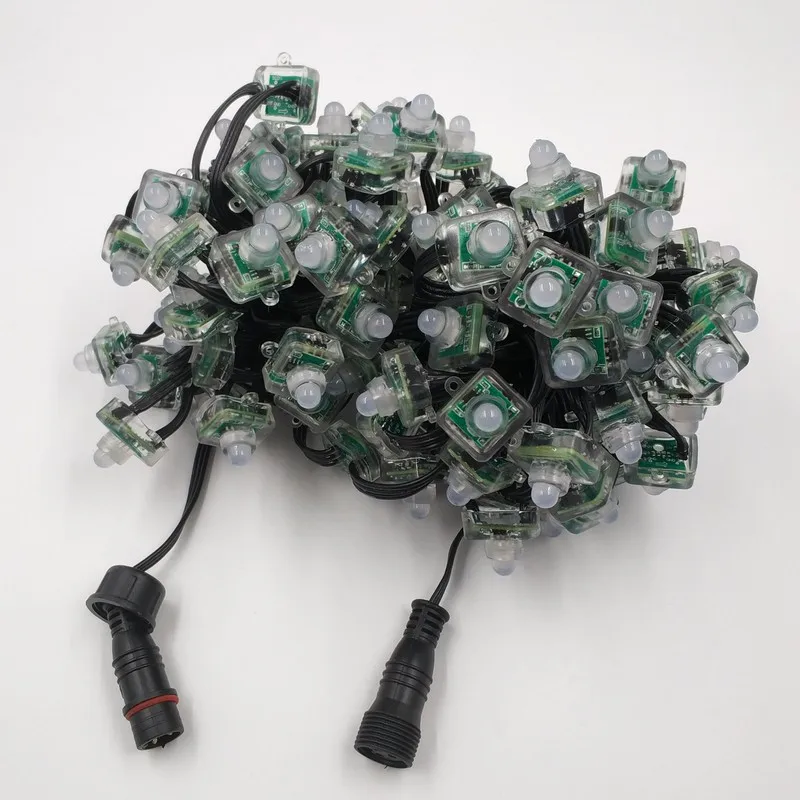 18awg 100pcs/string DC12V addressable WS2811 Square led pixel ALL BLACK wire IP68 with 2m pigtail for Christmas decoration
18awg 100pcs/string DC12V addressable WS2811 Square led pixel ALL BLACK wire IP68 with 2m pigtail for Christmas decoration