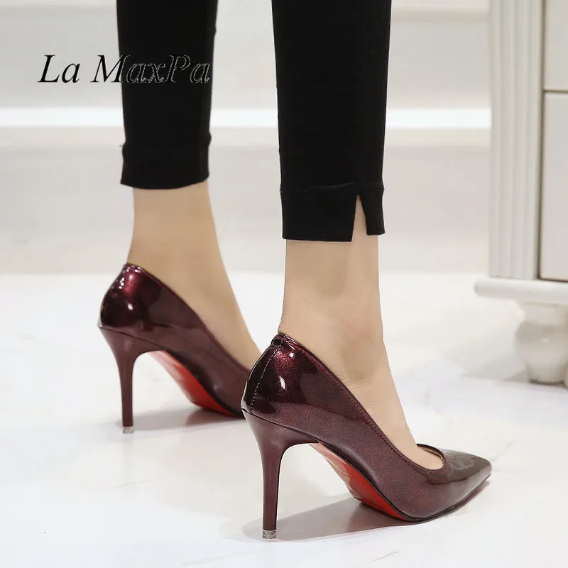 La MaxPa 2019 New High Heels Cinderella Shoes Women Pumps Pointed toe Woman Sexy Wine Red Weddng 7cm Thin Heels Office Shoes
La MaxPa 2019 New High Heels Cinderella Shoes Women Pumps Pointed toe Woman Sexy Wine Red Weddng 7cm Thin Heels Office Shoes