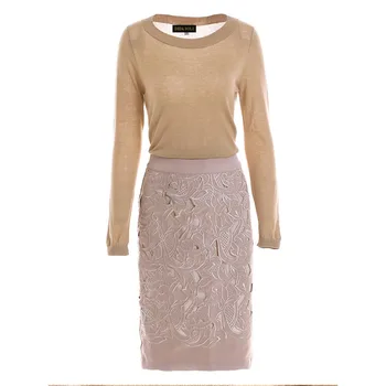 Russian Women Designing Elegant Women Fall Fit Twin Sets Knitting Blouse Straight Embroidery Skirt Khaki Skirt Suits Outfits
Russian Women Designing Elegant Women Fall Fit Twin Sets Knitting Blouse Straight Embroidery Skirt Khaki Skirt Suits Outfits