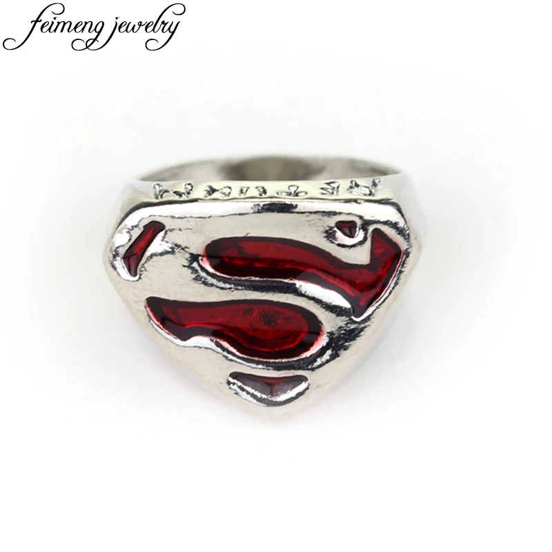 Hot Super Hero Ring Red Enamel Superman S logo Cabochon Rings For Women Men Fashion Cool Jewelry Finger Knuckle Accessories
Hot Super Hero Ring Red Enamel Superman S logo Cabochon Rings For Women Men Fashion Cool Jewelry Finger Knuckle Accessories