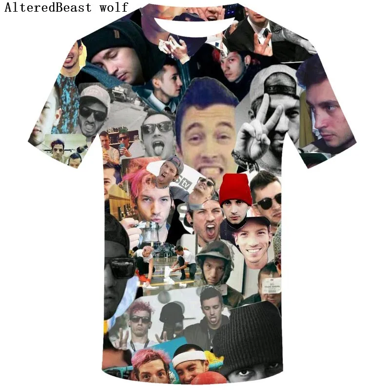 Twenty One Pilots harajuku 3D T-shirt New Fashion Tops Quality Funny Tshirt Short Sleeve Hipster Man tee Shirt Plus Size
Twenty One Pilots harajuku 3D T-shirt New Fashion Tops Quality Funny Tshirt Short Sleeve Hipster Man tee Shirt Plus Size