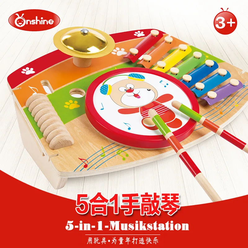 Onshine 5-in-1Musikstation Kids Toys Wooden Castanets Drum Gong Musical Instruments Band Kit Children Toy Gift Set
Onshine 5-in-1Musikstation Kids Toys Wooden Castanets Drum Gong Musical Instruments Band Kit Children Toy Gift Set