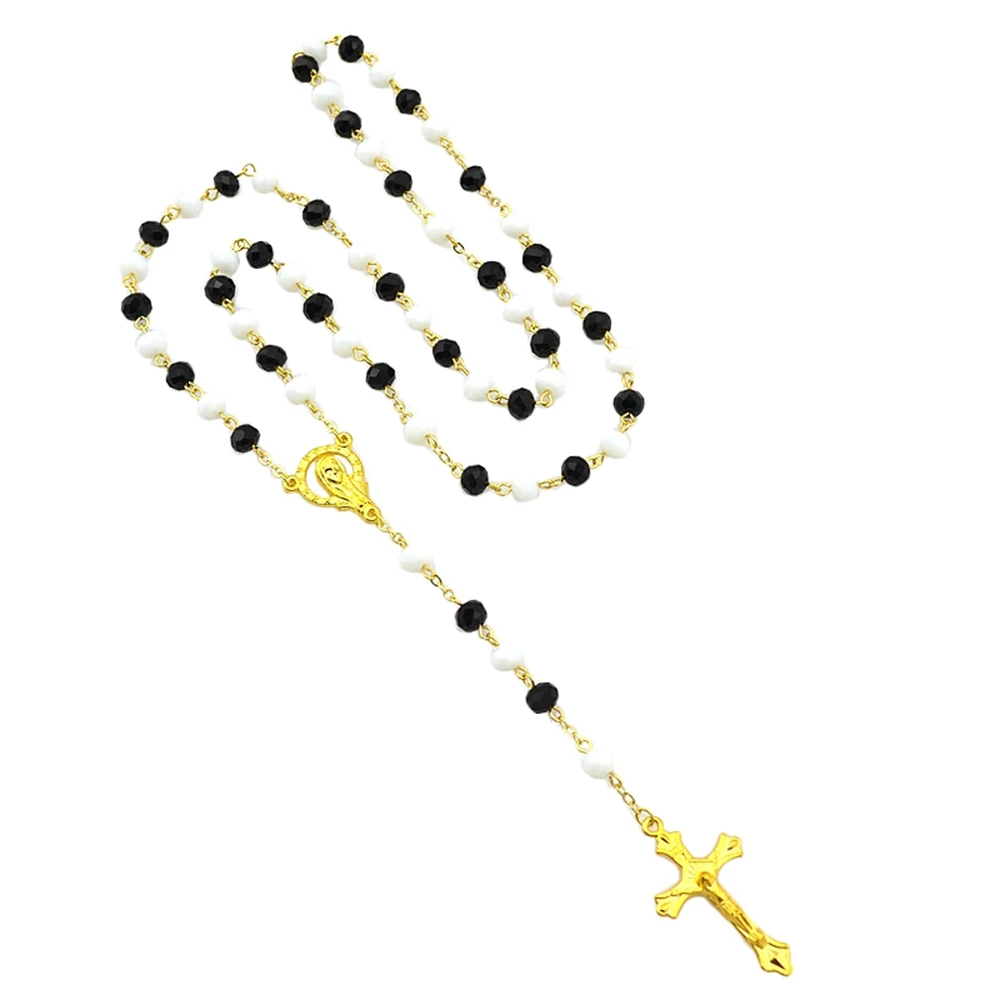 Catholic Religious Women Christian Virgin Mary Rosary Necklace Jewelry Black & White Crystal Prayer Beads
Catholic Religious Women Christian Virgin Mary Rosary Necklace Jewelry Black & White Crystal Prayer Beads