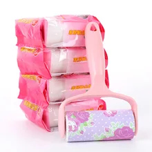 En plastique Lavable Rose Brosses De Nettoyage Nettoyeur à Rouleaux Peluches Collant Sélecteur De Cheveux Pour Animaux De Compagnie Vêtements Peluches Remover Brosse Réutilisable(China)