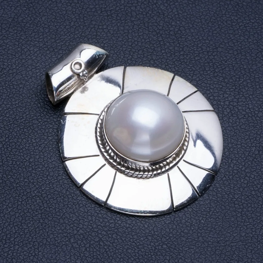 Natural River Pearl Boho Style 925 Sterling Silver Pendant Necklace 1 1/2" R0701
Natural River Pearl Boho Style 925 Sterling Silver Pendant Necklace 1 1/2" R0701