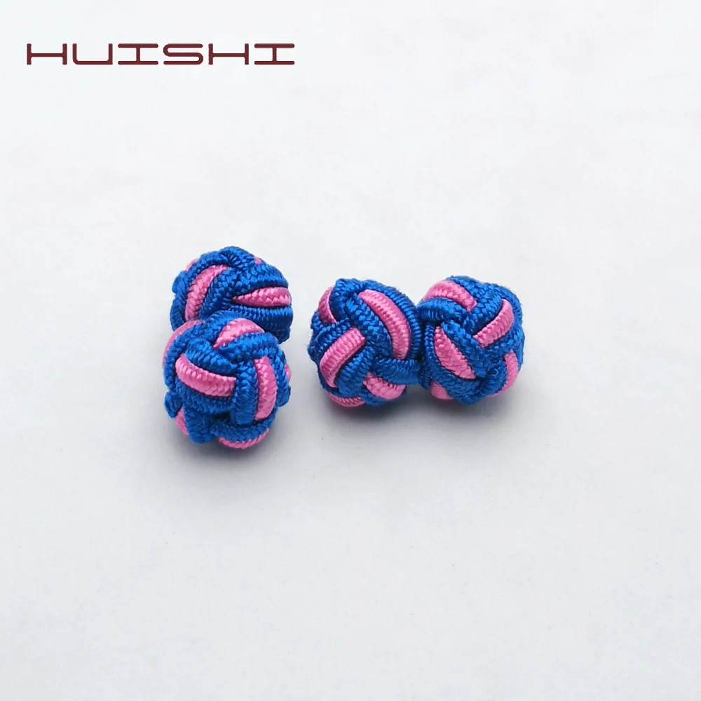 

HUISHI Silk Knot Man Cufflink Upscale Men's Classic Double Rope Ball Knot Shape Cuff Links Handmade Silk Knots Cuff Link For Men