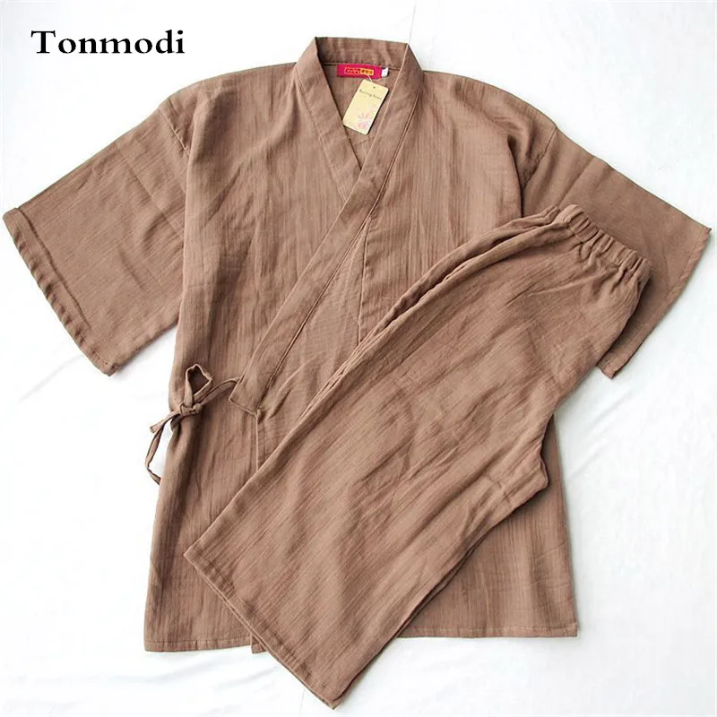 Men's Pajamas Kimono Summer Cotton Short sleeve + 7 Pants Pajamas Long sleeve Solid Pyjamas Men Lounge Khan Steam Pajama Set
Men's Pajamas Kimono Summer Cotton Short sleeve + 7 Pants Pajamas Long sleeve Solid Pyjamas Men Lounge Khan Steam Pajama Set