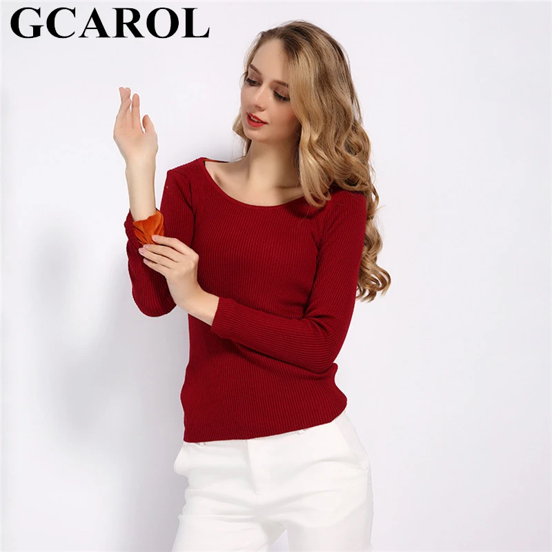 GCAROL 2019 New Fall Winter O Neck Thick Fleece Sweater Slim Stretch Jumper OL Basic Render Knit Pullover Warm Candy Color Tops
GCAROL 2019 New Fall Winter O Neck Thick Fleece Sweater Slim Stretch Jumper OL Basic Render Knit Pullover Warm Candy Color Tops