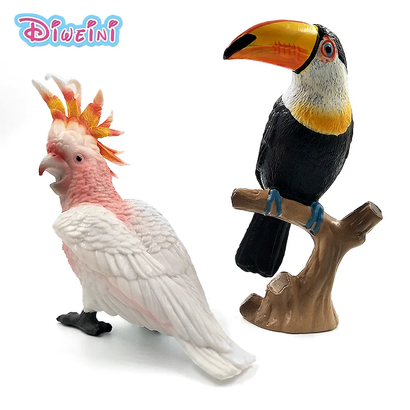 Фигурки Cockatoo имитация леса модель животного фигурка птицы попугая пластиковый