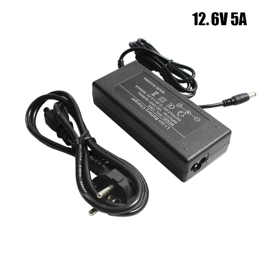12.6V 5A Battery Charger EU/US Plug 110-220V For 18650 Li-ion 3Series 12V Lithium Battery Pack Charger With High Quality Wire
12.6V 5A Battery Charger EU/US Plug 110-220V For 18650 Li-ion 3Series 12V Lithium Battery Pack Charger With High Quality Wire