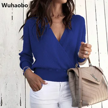 Wuhaobo V Neck Sweaters Women 2019 Autumn Long Sleeve Tops Female Casual Jumper Winter Streetwear Sexy Sweater
Wuhaobo V Neck Sweaters Women 2019 Autumn Long Sleeve Tops Female Casual Jumper Winter Streetwear Sexy Sweater