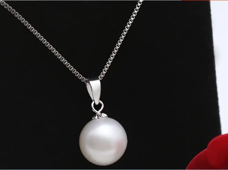 Фото Женская бижутерия 10 мм 12 14 16 18 Ярко-белый круглый кулон из бисера ожерелье