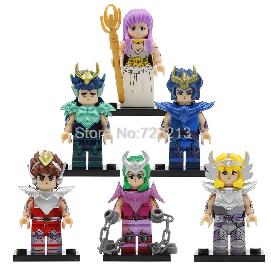 6pcs/lot Cartoon Bronze Saint Seiya Athena Figure Set Saori Kido Ikki Hyoga Shun Building Blocks Sets Models Bricks Toys
6pcs/lot Cartoon Bronze Saint Seiya Athena Figure Set Saori Kido Ikki Hyoga Shun Building Blocks Sets Models Bricks Toys