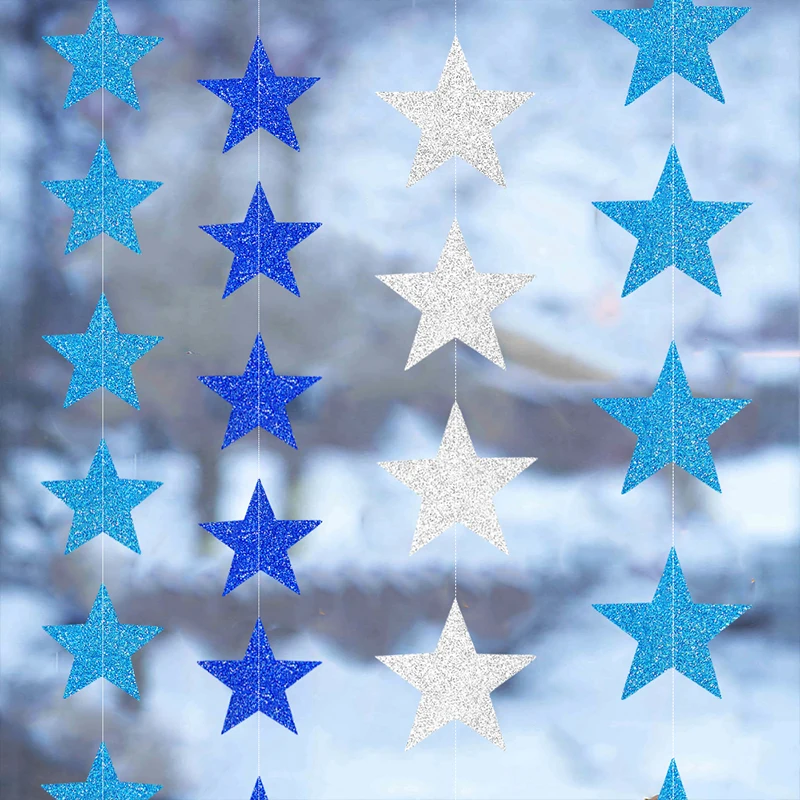 4sets 4m Bright Gold Silver Blue String Star Banners Glitter Star Garland Pendant Decoration Wedding Birthday Party Supplies
4sets 4m Bright Gold Silver Blue String Star Banners Glitter Star Garland Pendant Decoration Wedding Birthday Party Supplies