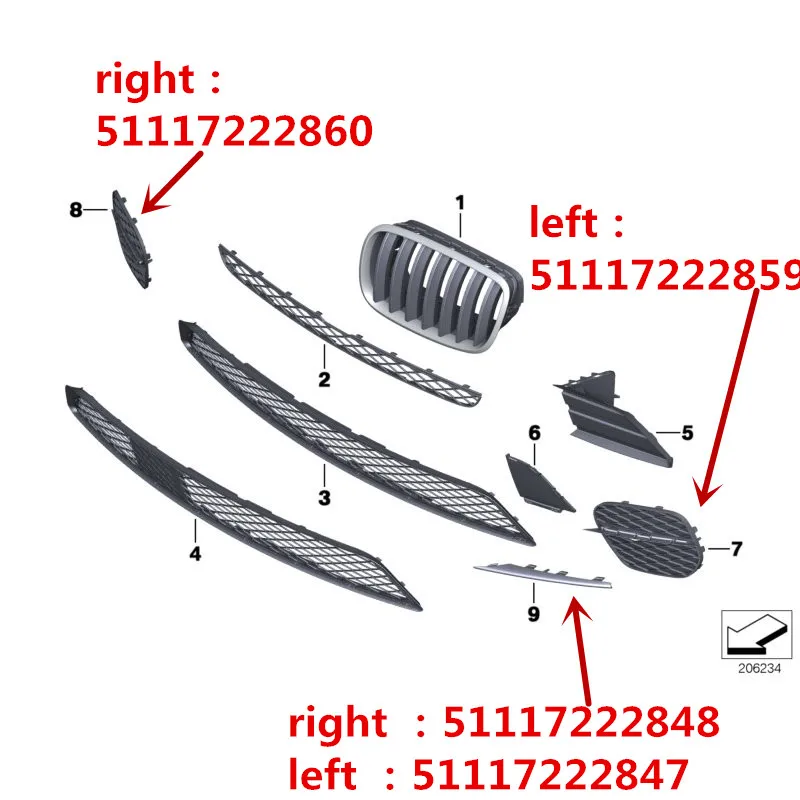 Car Front bumper grille X5 E70 X6 E71 50ib mw35i 40d series Up and down ventilation Wind screen trim strip Fog light box
Car Front bumper grille X5 E70 X6 E71 50ib mw35i 40d series Up and down ventilation Wind screen trim strip Fog light box