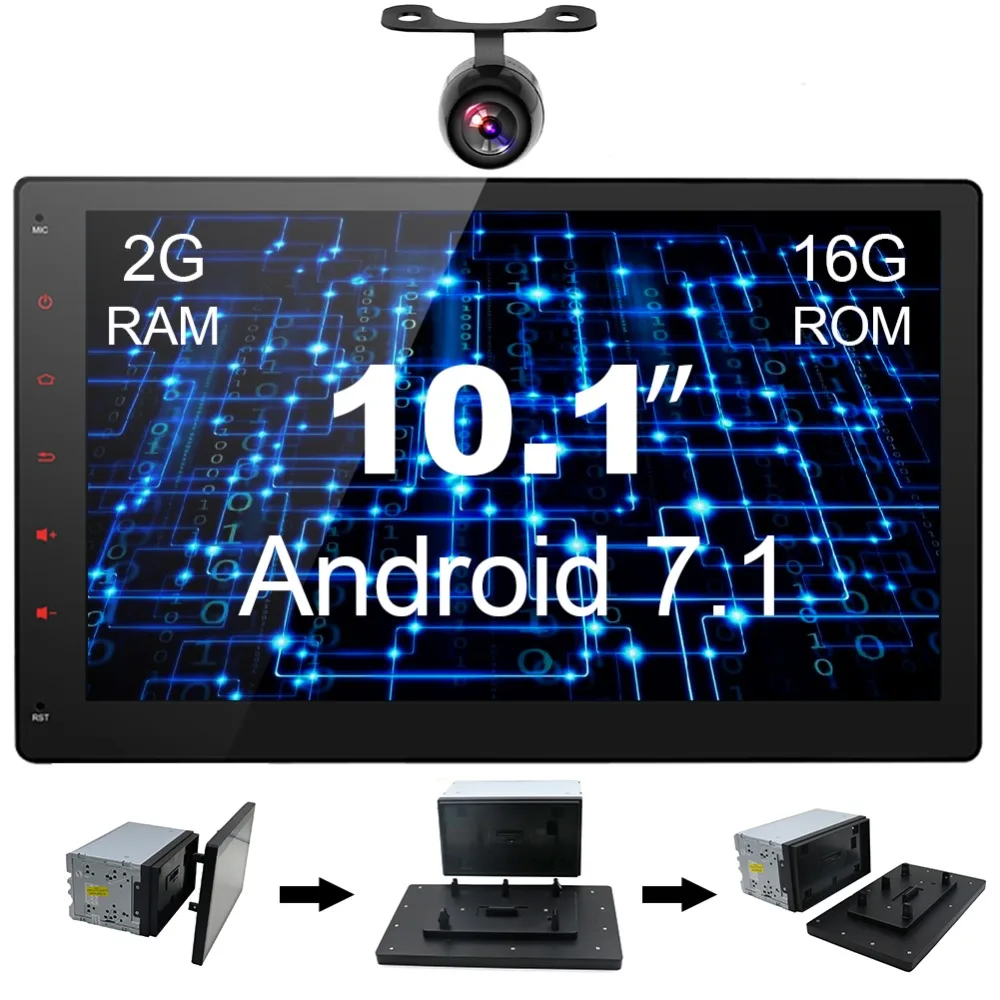 10.1' Car Stereo with GPS Navigation, Android 7.1 2GB RAM,16GB Tablet PC,Full HD,Plug-and-Play with Rear View Camera
10.1' Car Stereo with GPS Navigation, Android 7.1 2GB RAM,16GB Tablet PC,Full HD,Plug-and-Play with Rear View Camera