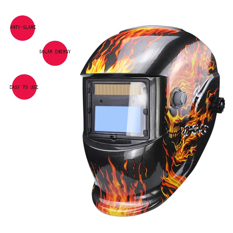 Skull Solar Auto Darkening Adjustable Range 4/9-13 MIG MMA Electric Welding Mask/Helmet/Welding Lens for Welding Machine
Skull Solar Auto Darkening Adjustable Range 4/9-13 MIG MMA Electric Welding Mask/Helmet/Welding Lens for Welding Machine