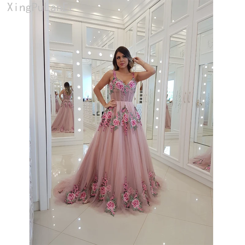Pink Embroidery Flower Plus Size Long Prom Dress 2019 A Line Sweetheart Spaghetti Strap Sexy Backless Evening Dress Prom Gowns
Pink Embroidery Flower Plus Size Long Prom Dress 2019 A Line Sweetheart Spaghetti Strap Sexy Backless Evening Dress Prom Gowns