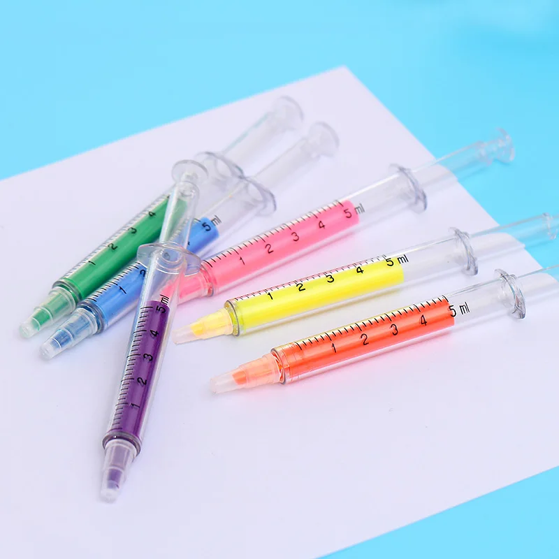 6 Colors Optional Multicolor Highlighter Pen Precision Crossed Syringe Stationery Needle Tube Fluorescent Watercolor pens
6 Colors Optional Multicolor Highlighter Pen Precision Crossed Syringe Stationery Needle Tube Fluorescent Watercolor pens