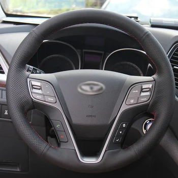 BANNIS Black Artificial Leather DIY Hand-stitched Steering Wheel Cover for Hyundai Santa Fe 2013-2015
BANNIS Black Artificial Leather DIY Hand-stitched Steering Wheel Cover for Hyundai Santa Fe 2013-2015