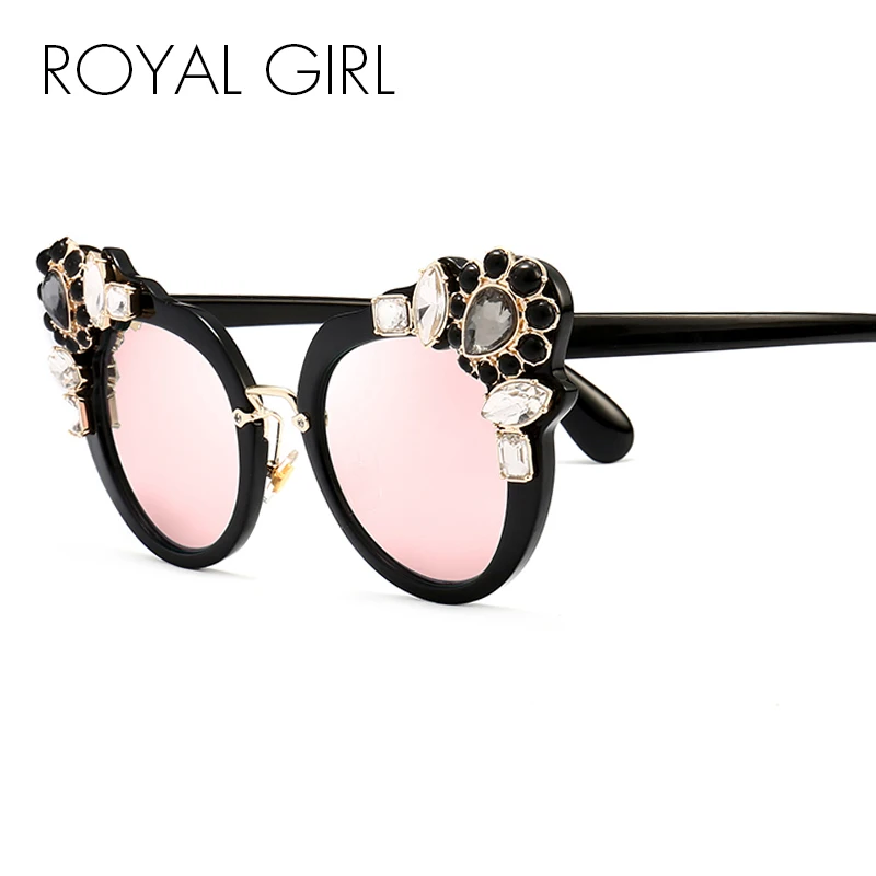 ROYAL GIRL Luxury Women Cat Eye Sunglasses Crystal gilded Coating Mirror Vintage Rose Gold Mirror Glasses Female oculos ss054
ROYAL GIRL Luxury Women Cat Eye Sunglasses Crystal gilded Coating Mirror Vintage Rose Gold Mirror Glasses Female oculos ss054