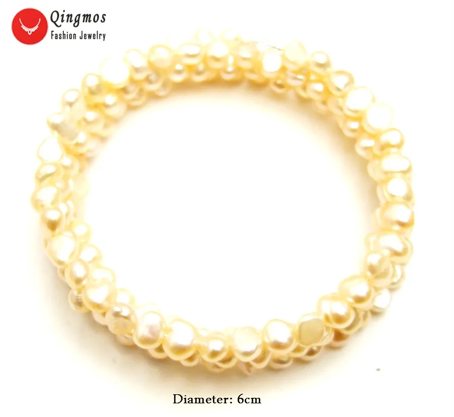 Qingmos Natural Pearl Bracelets for Women with 4-5mm Baroque Pink Pearl Steel Wire Wrap Bracelet Fine Jewelry 28'' bra450
Qingmos Natural Pearl Bracelets for Women with 4-5mm Baroque Pink Pearl Steel Wire Wrap Bracelet Fine Jewelry 28'' bra450