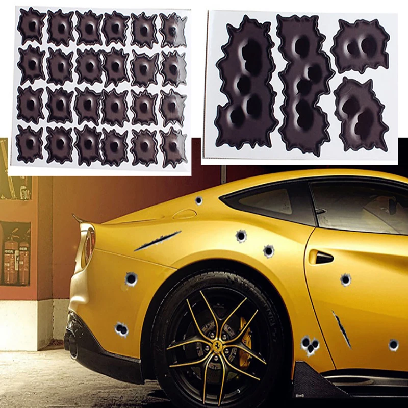 WJ 17*10.5M Reflective Personality 3D Car Styling Fake Bullet Hole Motorcycle Car Decals Creative Sticker Vinyl Car Accessories
WJ 17*10.5M Reflective Personality 3D Car Styling Fake Bullet Hole Motorcycle Car Decals Creative Sticker Vinyl Car Accessories