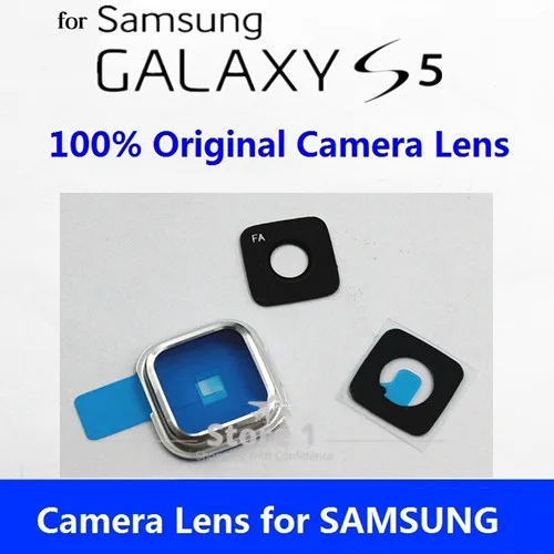 Фото 3 комплекта оригинальный для Samsung Galaxy S5 стеклянный объектив камеры + крышка
