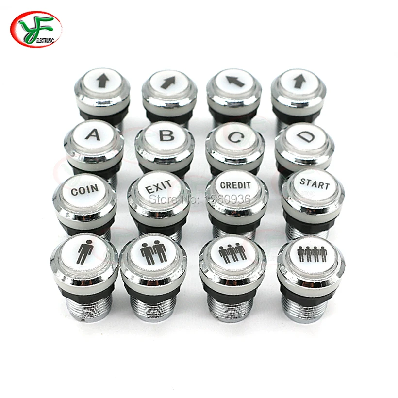 32mm CHROME Plated 5V/12V LED illuminated Push Button START COIN EXIT SELECT For JAMMA Arcade Game Joystick DIY Kit
32mm CHROME Plated 5V/12V LED illuminated Push Button START COIN EXIT SELECT For JAMMA Arcade Game Joystick DIY Kit