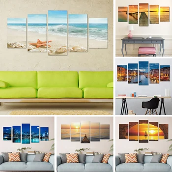 3D Beach Shells Venice Water City Seaside Trestle Sunset Pier City Night View Home Decor Frameless Five Pictures Inkjet Canvas 
3D Beach Shells Venice Water City Seaside Trestle Sunset Pier City Night View Home Decor Frameless Five Pictures Inkjet Canvas