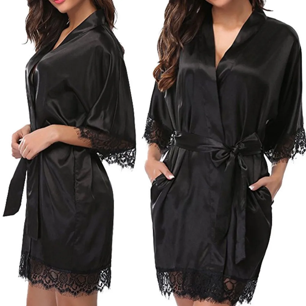 Women Sexy Wedding Dress Gown Short Ice Silk Bride Robe Lace Kimono Nightwear Solid Color Nightgown Lingerie Plus Size
Women Sexy Wedding Dress Gown Short Ice Silk Bride Robe Lace Kimono Nightwear Solid Color Nightgown Lingerie Plus Size