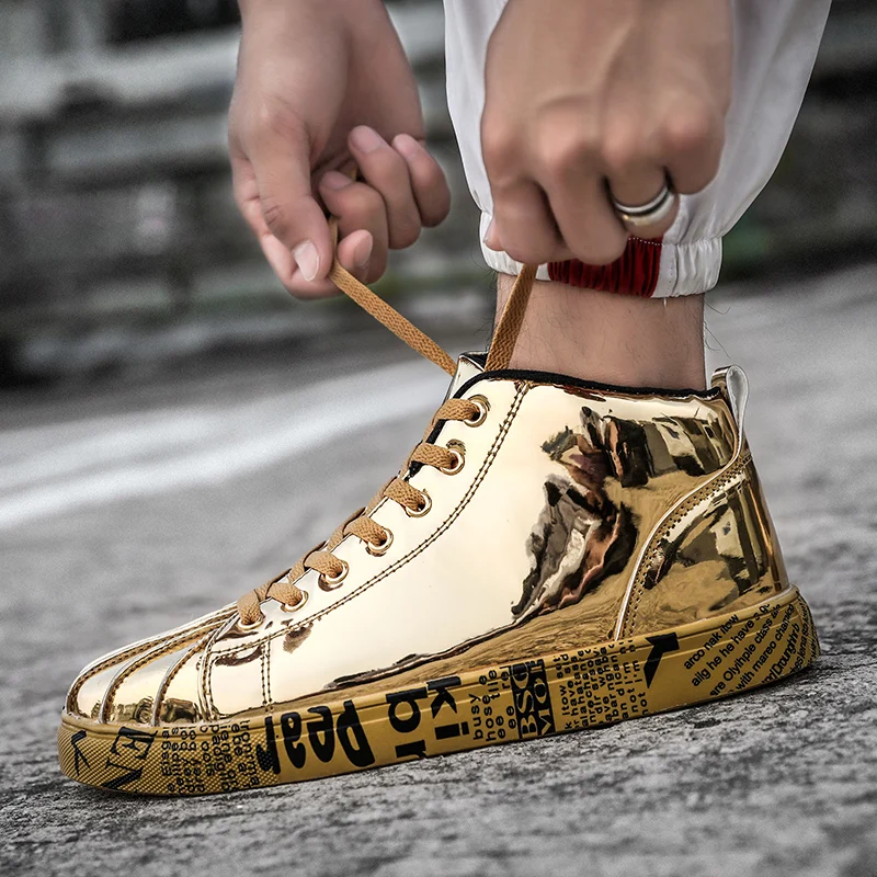 Men Shoes Summer Flats Men Casual Big Size Lace Up Mens High Cut Sneakers Golden Fashion Lovers Zapatillas Deportivas Hombre
Men Shoes Summer Flats Men Casual Big Size Lace Up Mens High Cut Sneakers Golden Fashion Lovers Zapatillas Deportivas Hombre