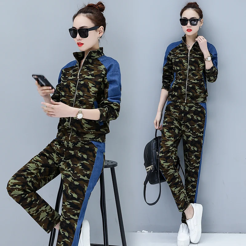 2018 spring army fashion camouflage splicing suits women two-piece new fleece casual clothes denim costume sweatshirts pants
2018 spring army fashion camouflage splicing suits women two-piece new fleece casual clothes denim costume sweatshirts pants