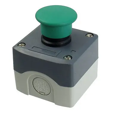 SPST NO Circuit Control Momentary Green Mushroom Push Button Switch 240V 3A