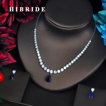 HIBRIDE Fashion Blue Water Drop Shape Jewelry sets For Women Jewelry Accessories Pendant Necklace Set Shiny CZ Jewelry N-558
HIBRIDE Fashion Blue Water Drop Shape Jewelry sets For Women Jewelry Accessories Pendant Necklace Set Shiny CZ Jewelry N-558