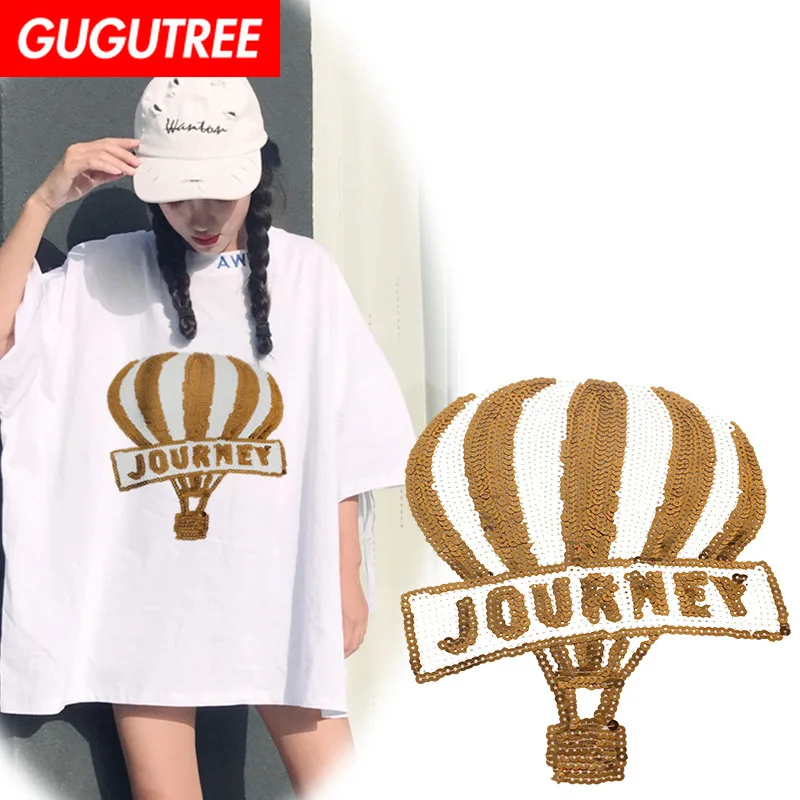 GUGUTREE embroidery Sequins big balloon patches journey patches badges applique patches for clothing XC-199
GUGUTREE embroidery Sequins big balloon patches journey patches badges applique patches for clothing XC-199