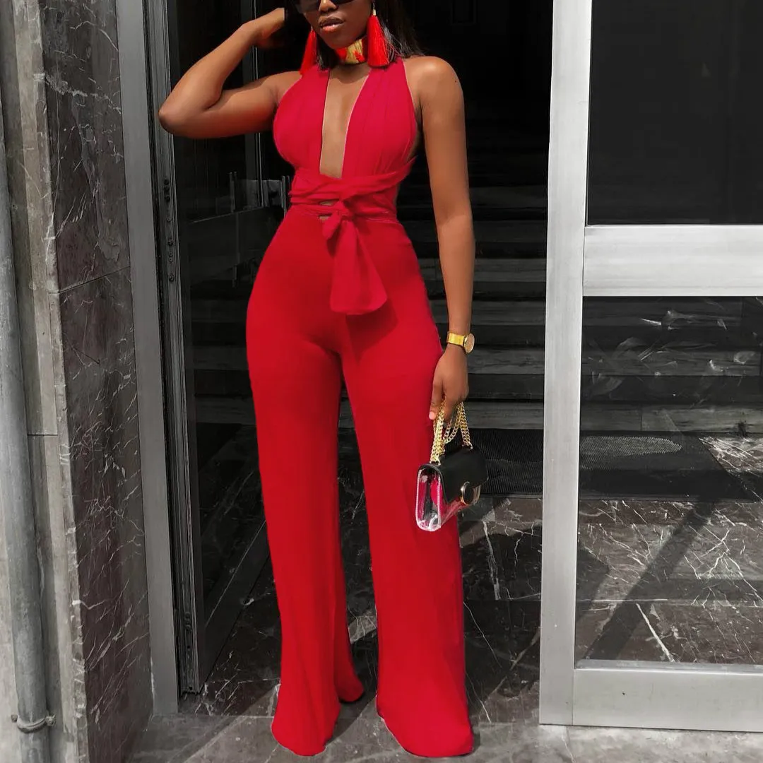Women Sexy Deep V Neck Jumpsuit Backless Adjustable Strap Summer Fashion New Overalls Holiday Beach Wear Casual Playsuits Female
Women Sexy Deep V Neck Jumpsuit Backless Adjustable Strap Summer Fashion New Overalls Holiday Beach Wear Casual Playsuits Female