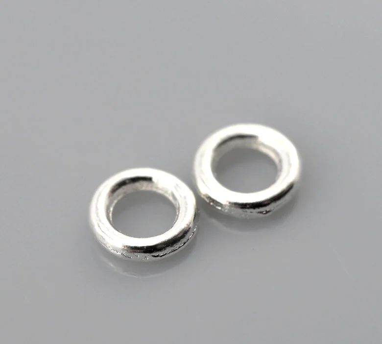 wholesale lots Silver Tone Soldered Closed Split Rings 8mm Dia.