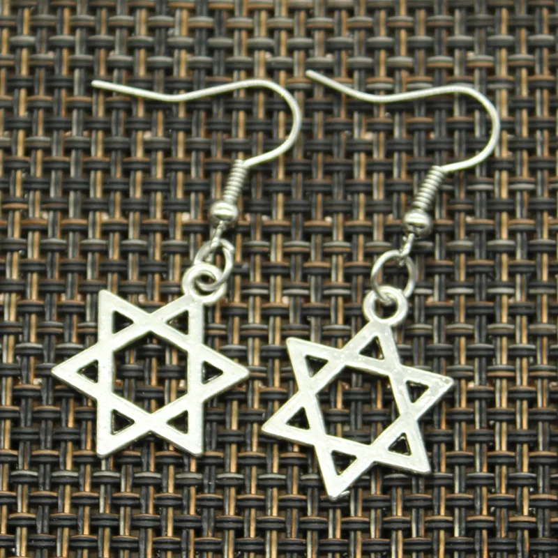 Antique Silver Color star of david shield of david hexagram Charm Drop Earring, Dangle Earrings For Womens
Antique Silver Color star of david shield of david hexagram Charm Drop Earring, Dangle Earrings For Womens