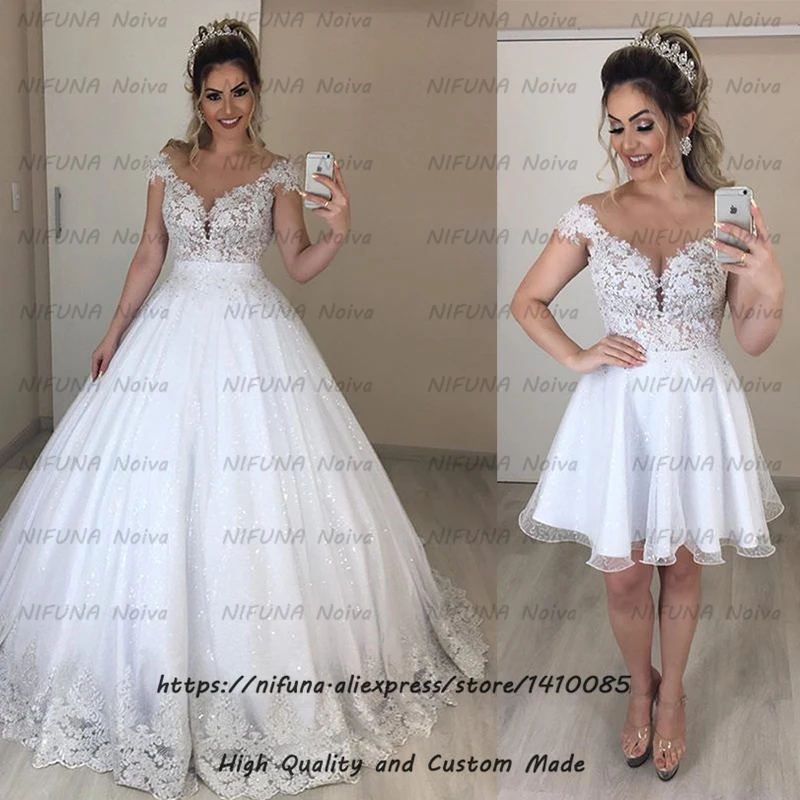 vestido de noiva 2 em 1 Detachable Train Two Piece Wedding Dress Sexy Lace Beaded Bridal Gowns 2 in 1 Ball Gown Wedding Dresses
vestido de noiva 2 em 1 Detachable Train Two Piece Wedding Dress Sexy Lace Beaded Bridal Gowns 2 in 1 Ball Gown Wedding Dresses