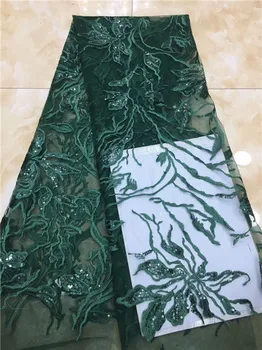 2019 high quality French Nigerian sequins net lace,African tulle mesh sequence lace fabric for party dress 5yards/lot green 
2019 high quality French Nigerian sequins net lace,African tulle mesh sequence lace fabric for party dress 5yards/lot green