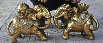 Auspicious China brass fengshui yuanbao money wealth Lucky Elephant statue pair
Auspicious China brass fengshui yuanbao money wealth Lucky Elephant statue pair