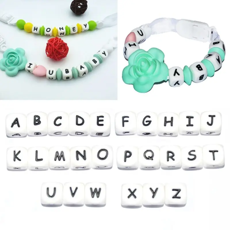 5Pc Diy Letter Safe Silicone Teething Beads For Baby Teether Pacifier Chain 12mm Oct20-A
5Pc Diy Letter Safe Silicone Teething Beads For Baby Teether Pacifier Chain 12mm Oct20-A