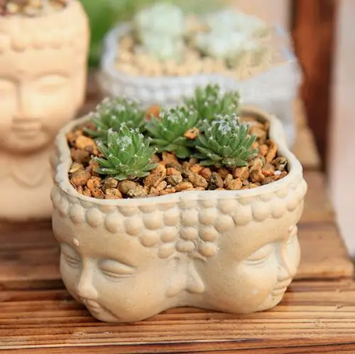 DIY украшения Будда дизайн плантатор силиконовые формы 3d для ваз кашпо из цемента