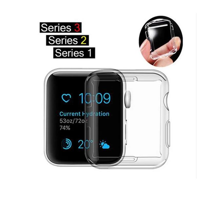 360 градусов Тонкий чехол для часов iWatch 4 44 мм 40 из мягкого ТПУ защитный apple Watch