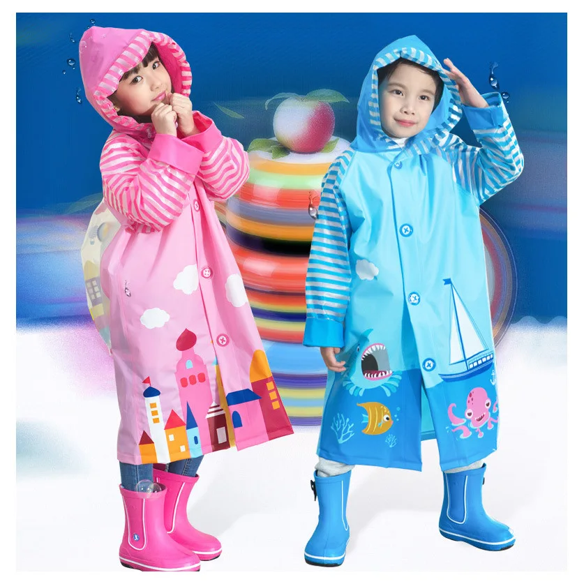Fashion PVC Cartoon Waterproof Rainsuit Cute Baby Poncho Child Rainwear Children's Raincoat With School Bags Position
Fashion PVC Cartoon Waterproof Rainsuit Cute Baby Poncho Child Rainwear Children's Raincoat With School Bags Position