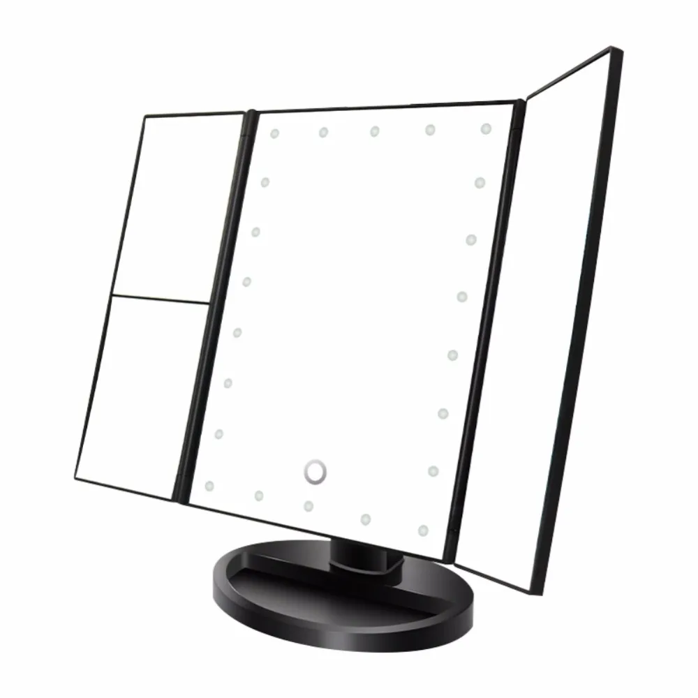 Portable Three Folding Table LED Lamp Luminous Makeup Mirror Cosmetic Mirror Adjustable Tabletop Countertop Mirror Lights
Portable Three Folding Table LED Lamp Luminous Makeup Mirror Cosmetic Mirror Adjustable Tabletop Countertop Mirror Lights
